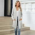 thumbnail image 6 of Women'S Fall Fashion Light-Weight Soft Knit Cardigan Long Sleeve Open Front Coat with Pockets Light Gray XL, 6 of 9