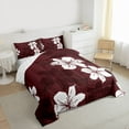 thumbnail image 3 of Homewish Country Floral Queen Comforter Set,Ustic Flower Bedding Sets,White Red Bedding Comforter Set For Men Women,Breathable Home Decor Reversible,3 Pieces, 3 of 8