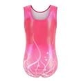 thumbnail image 3 of Gymnastics Leotards for Girls with Shorts Sparkly Sleeveless Ballet Dance Unitards Print 3Pc Athletic Tumbling Outfits, Pink, 9-10Y, 3 of 6