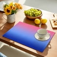 thumbnail image 2 of Pink Blue Ombre Placemats Set of 6, Modern Abstract Art Aesthetics Placemats for Dining Table, Place Mats for Kitchen Tabletop, Waterproof Wipeable Dining Table Mats Set, 2 of 9