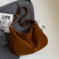 thumbnail image 4 of Bolso Gamuza Con Forma Media para Mujer Correa Ajustable Hobo (marrón), 4 of 7