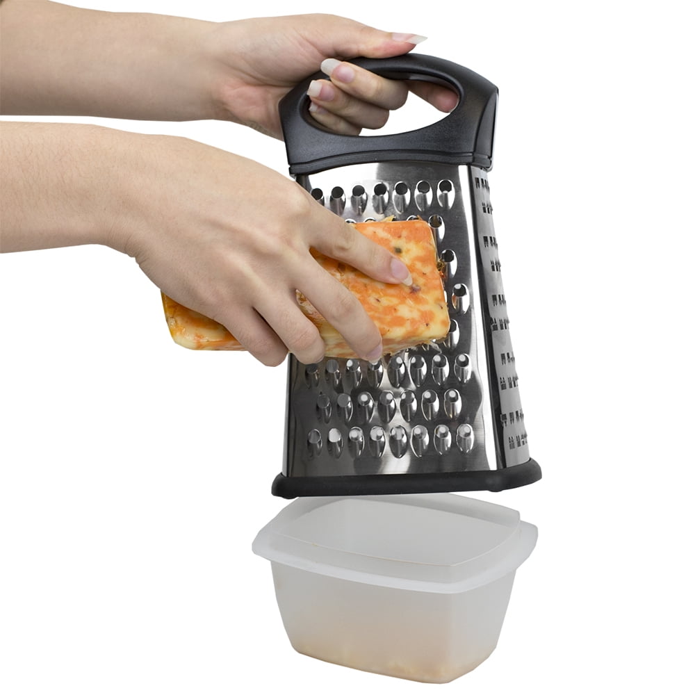 Stainless Steel Box Grater 4 Sided Cheese Vegetable Grater with Detachable  Storage Container for Potato Pumpkins