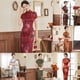 thumbnail image 5 of Vestido cheongsam chino de seda sintética para mujer, vestido de baile oriental, qipao largo, 5 of 8