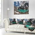thumbnail image 2 of Designart Distant Mountains and Mountain Lake - Landscape Printed Throw Pillow - 16x16, 2 of 4