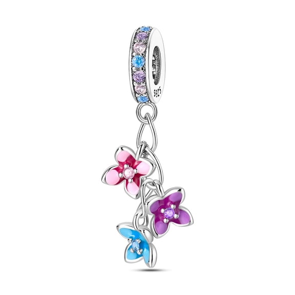 Colorful Small Flower Pendant Charm, Compatible with Most Bracelet, Charm for Bracelet