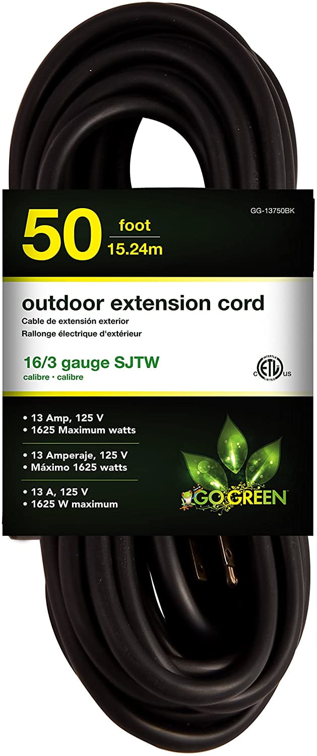 Perfpower Go Green 16/3 SJTW Outdoor Extension Cord, 50Feet Walmart