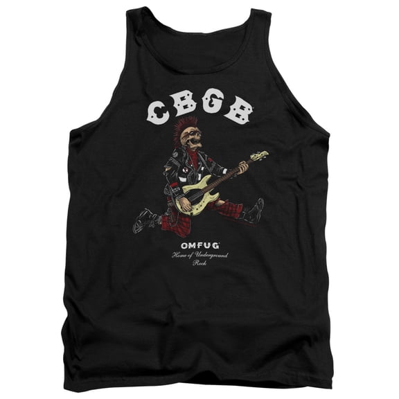 CBGB Skull Jump Adult Tank Top T-Shirt Black