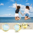 thumbnail image 6 of TANGPOET 925 Sterling Silver Round Opal Stud Earrings, Screw Back Design Fine Jewelry for Women Daily Wear, 6 of 7