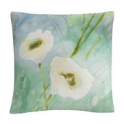 Quiet Pond' White Soft Floral Motif By Sheila Golden 16 X 16 Decorative Throw Pillow