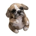thumbnail image 3 of Adorno de sofá de perro de 7,87 pulgadas con dibujos animados que se abrazan y acurrucan. Decoración de simulación de perro. Caqui, 3 of 9