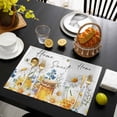 thumbnail image 3 of White Daisy Placemats Set of 6, Spring Floral Elegant Farmhouse Botanical Bees Placemats for Dining Table, Place Mats for Kitchen Tabletop, Waterproof Wipeable Dining Table Mats Set, 3 of 9