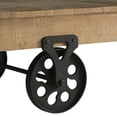 thumbnail image 6 of Lazzara Home Hendrix 47 in. Rustic Poplar and Rustic Black Metal Rectangular Wood Coffee Table With Functional Wheels, 6 of 7