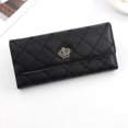 thumbnail image 1 of Carteras de cuero para mujer con bloqueo de chequera y ranuras para tarjetas de crédito, color negro, 1 of 2