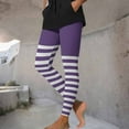 thumbnail image 5 of GERsome Women's Striped Leggings Full Ankle Length Tights Halloween High Waist Tight Pants Size L, 5 of 9