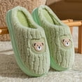 thumbnail image 5 of Women House Slippers Non-Slip Flat Heel Closed Toe Slip-on Slides Winter Casual Home Indoor Outdoor Plus Velvet Warm Slippers for Women Green 6.5, 5 of 5