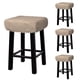 thumbnail image 1 of 4pcs Fundas para Taburetes Rectangulares, Fundas para Taburetes de Bar, Funda para Asiento de Silla de Banco de Madera Caqui, 1 of 6