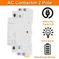 thumbnail image 4 of Uxcell AC Contactor 20A 2 Pole 2NO 110V Load and Lighting Circuit Control DIN Rail Mount, 4 of 5