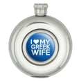 thumbnail image 1 of I Love My Greek Wife Round Stainless Steel 5oz Hip Drink Flask, 1 of 3