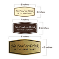 thumbnail image 5 of Fancy No Food Or Drink In The Sanctuary Sign (Ivory/Dark Brown) - Small, 5 of 5