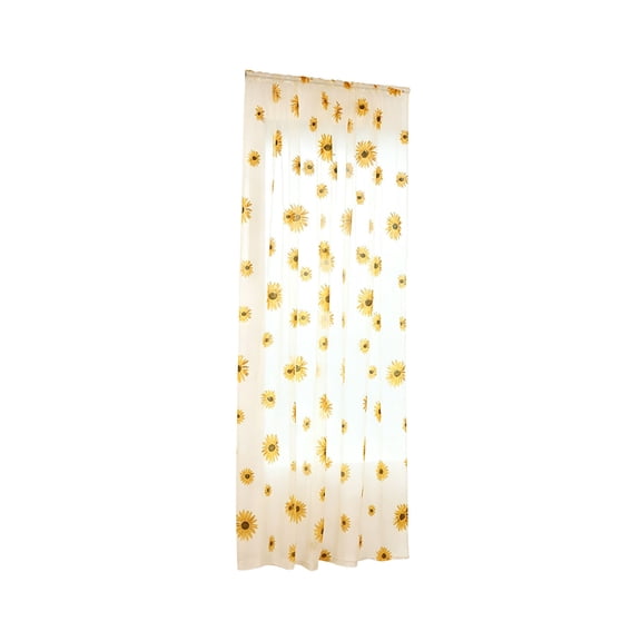 Sunflower Sheer Curtains, Floral Voile Window Drapes, Light Filtering Airy Panels for Living Room, Bedroom, Outdoor Patio & Porch, Botanical Mosquito-Proof Design