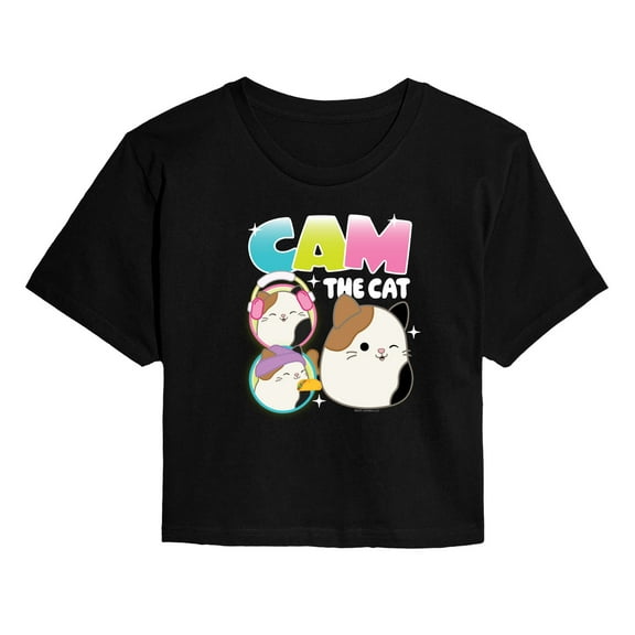 Squishmallows - Cam The Cat - Juniors Cropped Short Sleeve Graphic T-Shirt
