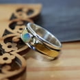 thumbnail image 4 of Opal Spinner Ring, Sterling Silver Ring, Stacking Ring, Fidget Ring, Hammered Ring, Bohemian Ring, Spinning Ring, Gift For Her, Opal Jewelry, 4 of 5