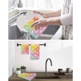 thumbnail image 5 of Easter Kitchen Dish Towels for Drying Dishes Set of 3, Spring Rabbits Silhouette Rainbow Ombre Art Waffle Weave Microfiber Hand Tea Bathroom Towels Quick Dry & Absorbent Towel 15.7x23.6, 5 of 7