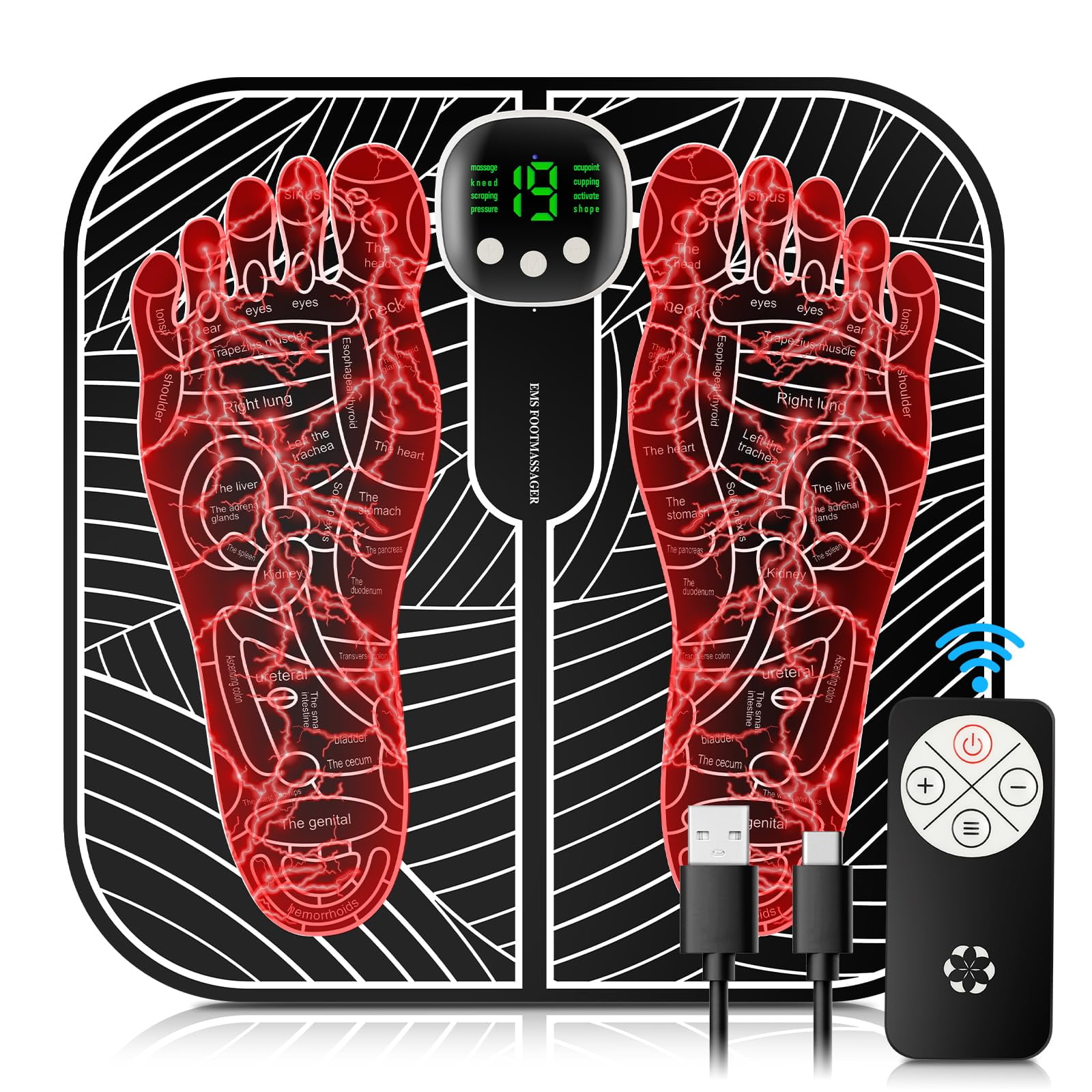 Dknyangive EMS Foot Massager with Remote Control, Feet-Massager-for-Plantar-Fasciitis, Neuropathy-Pain-Relief for Feet and Improved Circulation or Muscle Relaxation