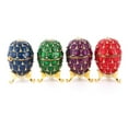 thumbnail image 3 of Caja de baratijas de huevo con joyas de cristal de huevo de Pascua, soporte de baratijas con cierre magnético, regalo Azul Hugo Caja de la joyería de los huevos de Pascua, 3 of 7