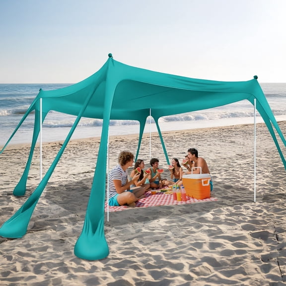 Portable Beach Tent Sun Shelter with 8 Sandbags 10x10ft, Upf50  UV Protection
