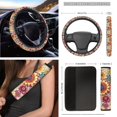 thumbnail image 4 of Jeiento Dahlia Car Seat Covers Full Set with Auto Steering Wheel Cover Seat Belt Cover Armrest Cover Garbage Can Air Vent Pouch Rearview Mirror Cover Coasters Keychain, 12 Pack, 4 of 7