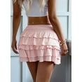 thumbnail image 5 of Flowy Skirts for Women Ruffle Bow-Knot Skorts Mini Skirts High Waisted Teen Gilrs Tennis Skort Summer Skirts Pink XL, 5 of 6