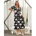 thumbnail image 6 of Zeagoo Women's Casual A-Line Dress with Pockets Summer Beach Dress Short Sleeve Midi Dress Flowy Sundresses, 6 of 9