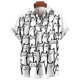 thumbnail image 3 of Camisa con estampado de gato en 3D para hombre, camisa hawaiana holgada de manga corta con botones, ropa de playa para vacaciones, ropa para niños, 3 of 5