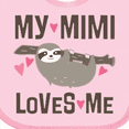 thumbnail image 4 of Inktastic My Mimi Loves Me Sloth Girls Baby Bib, 4 of 4