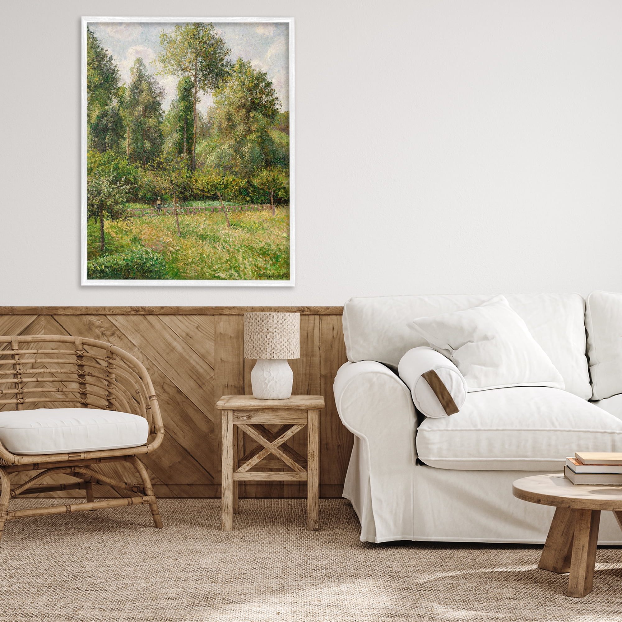 Stupell Industries Poplars Classic Landscape White Framed Giclee Art, design by Camille Pissarro
