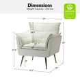 thumbnail image 3 of Classic Accent Chair Set of 2 Tufted Cushion Velvet Armchair Home Living Room Adult Ivory, 3 of 8