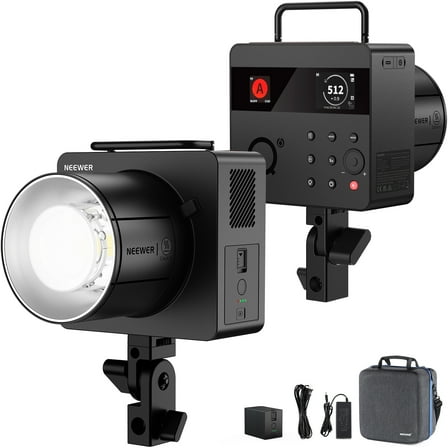 Neewer Q6 600Ws Studio Flash - 1/8000 HSS, 3000mAh, 400 Flashes, w/30W LED Modeling Lamp