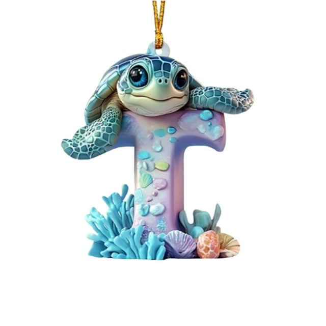 Sea Turtle Ornament Letter Turtle Shaped Cute Ornament Desk Shelf Gift