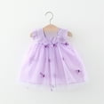 thumbnail image 2 of MEZZALL Baby Girl Tutu Dress Summer Sleeveless Backless Princess Birthday Party Dot Bow Sundress With Straw Hat Set, Purple, 6-12 Months, 2 of 3