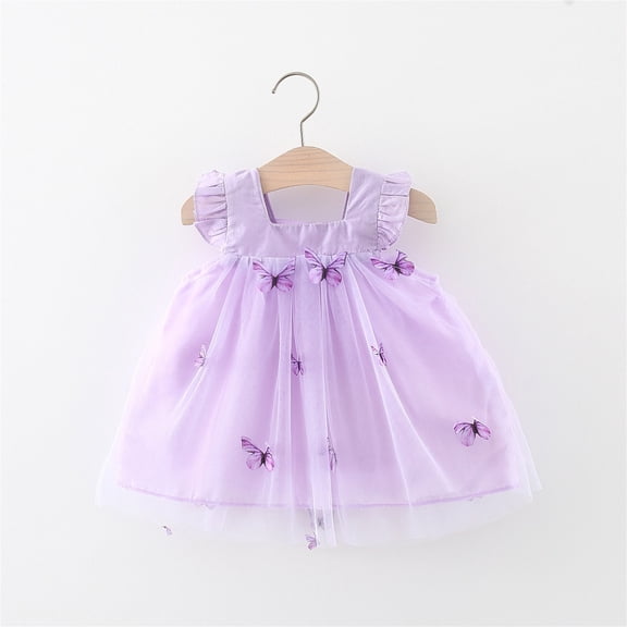 Glisme Girls Dresses Baby Tutu Dress Summer Sleeveless Backless Princess Birthday Party Dresses Dot Bow Dress With Straw Hat Set Purple Sundress Size 12-18 Months