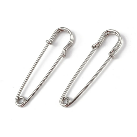 304 Stainless Steel Safety Pins Brooch Findings Kilt Pins for Lapel Pin Making Stainless Steel color 50.5x14x5.5mm