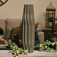 thumbnail image 2 of Urban Trends Collection 53044 Ceramic Patterned Bellied Round Vase with Embossed Diamond Design Body & Tapered Bottom, Matte & Dark Taupe - Large, 2 of 2