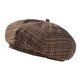 thumbnail image 1 of Gorros de vendedor de periódicos a cuadros para mujer, sombreros octogonales vintage, boinas, sombrero de boina de hueso para mujer, sombreros de artista de punto de invierno y otoño, gorro clásico, 1 of 6