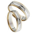 thumbnail image 2 of Pompeii3 Matching Swiss Cut 14k Gold His Hers Wedding Band Set, 2 of 3