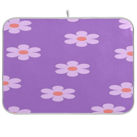

Dish Drying Mat Multi-functional Absorbent Kitchen Drying Mat Foldable Drying Mat for Kitchen Drainer Rack 18 x24 Little Lavender Daisy
