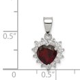 thumbnail image 2 of 925 Sterling Silver Garnet and Cubic Zirconia Pendant, 2 of 2