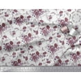 thumbnail image 3 of Soimoi Tissu Viscose Georgette Imprimé Feuilles & Roses Tissu au Mètre 42 Pouces de Large, 3 of 3