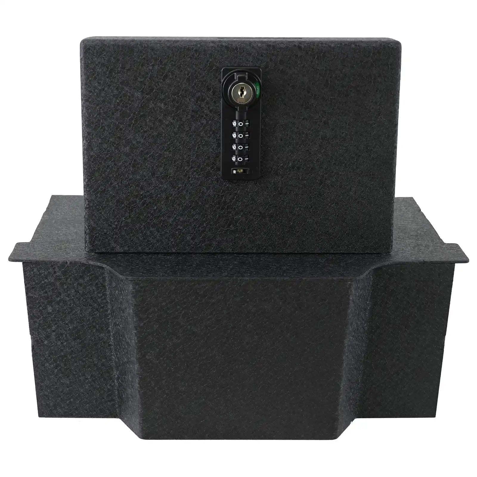 Center Console Safe Gun Safe, WASAI Console Gun Vault Lock box Compatible with RAM 1500/2500/3500 LARAMI/BIGHORN/POWERWAGON 2019-2024, NOT FIT Cup Holder with Cover, 4-Digit Lock with Backup Key.