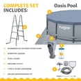 (Open Box) Funsicle Round Metal Frame Above Ground Swimming Pool 14ft x ...